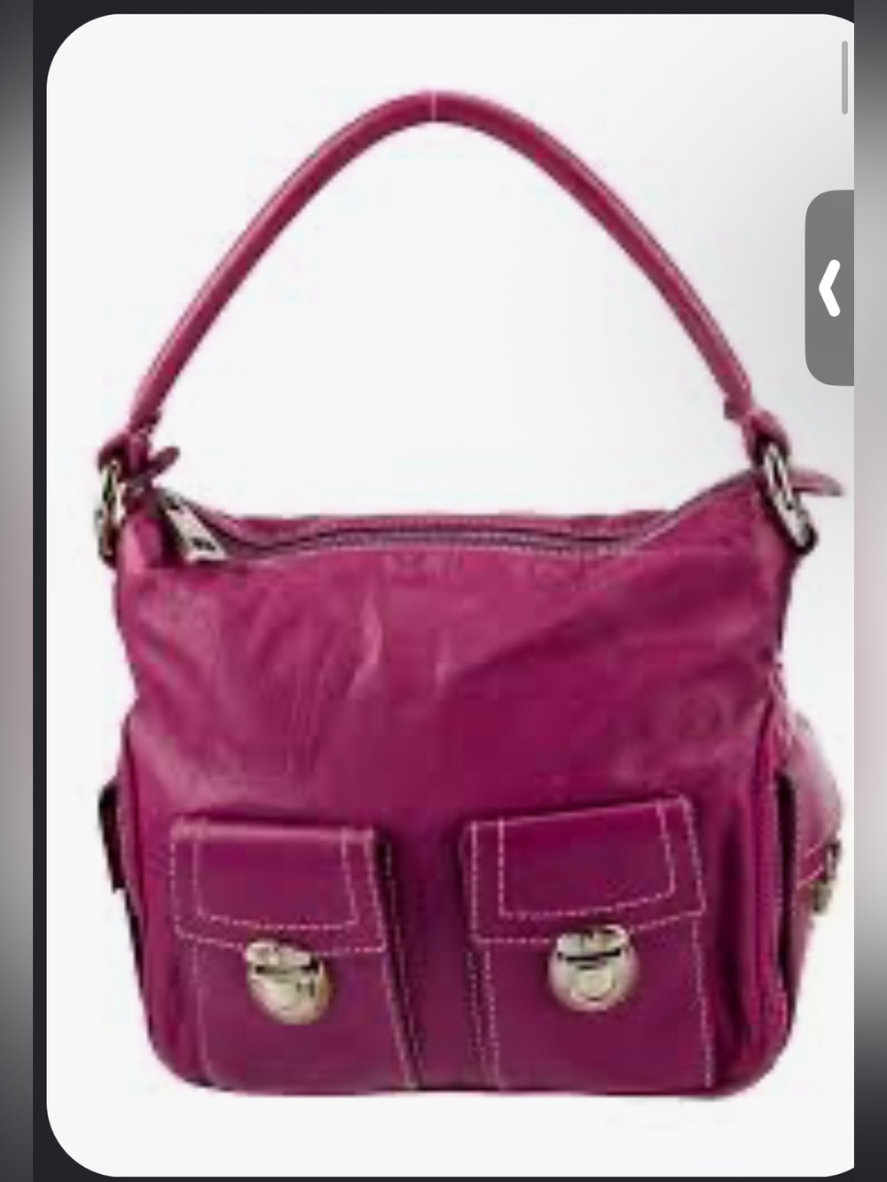 Vintage Marc Jacobs Fuchsia Leather Shoulder Bag with Front Pockets